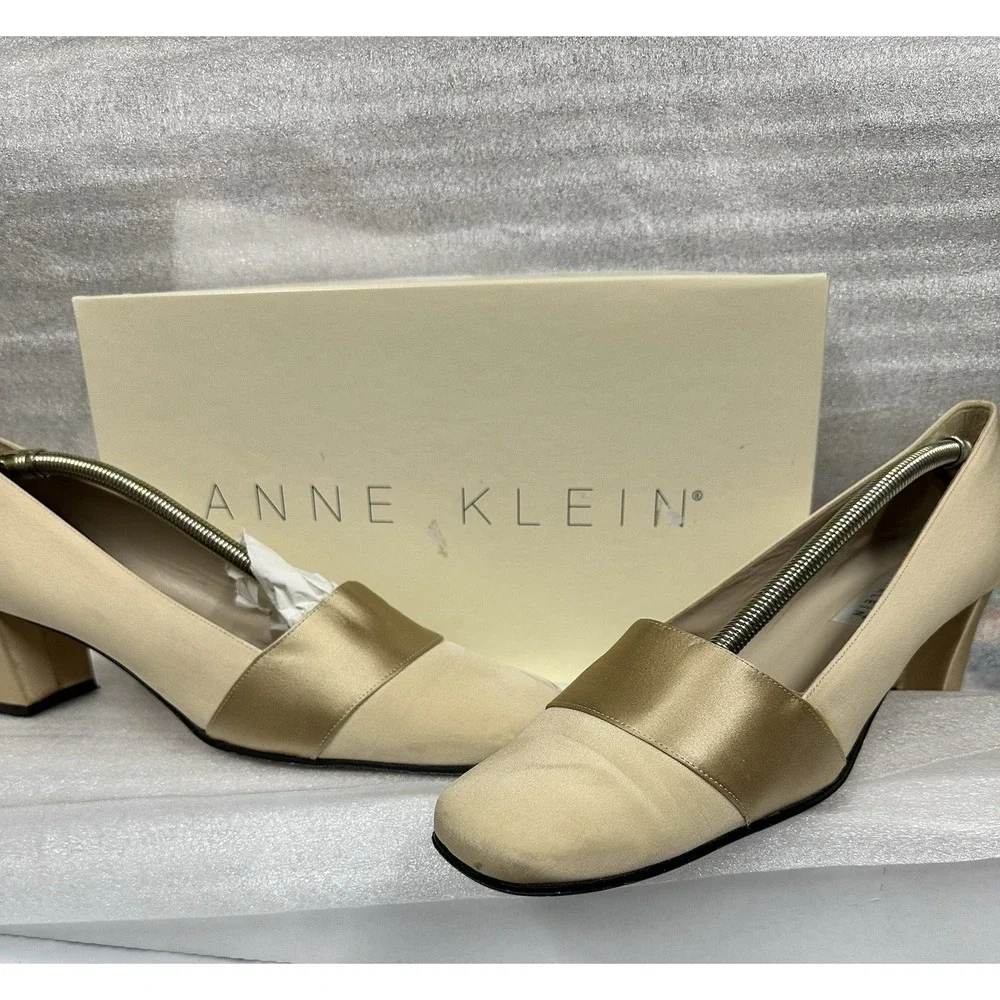 Anne Klein Champagne 2in Cream Heel A552705 Retail 165‎ Vintage Size 10 N Party